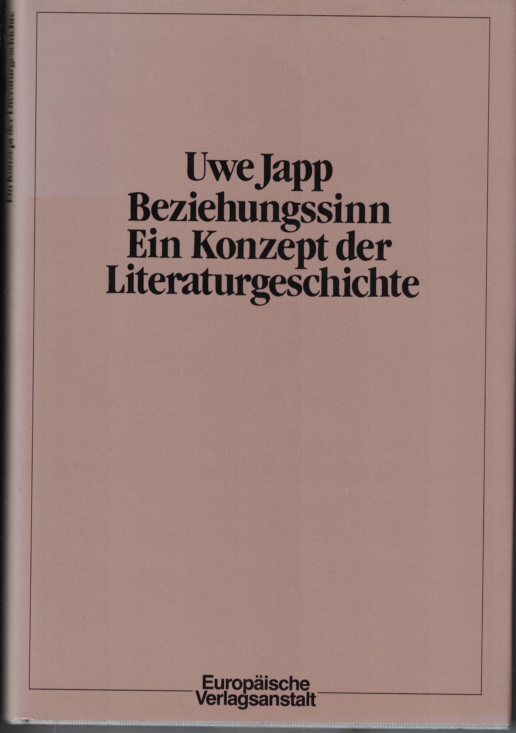 Beziehungssinn. Ein Konzept der Literaturgeschichte Professional & Reference Books