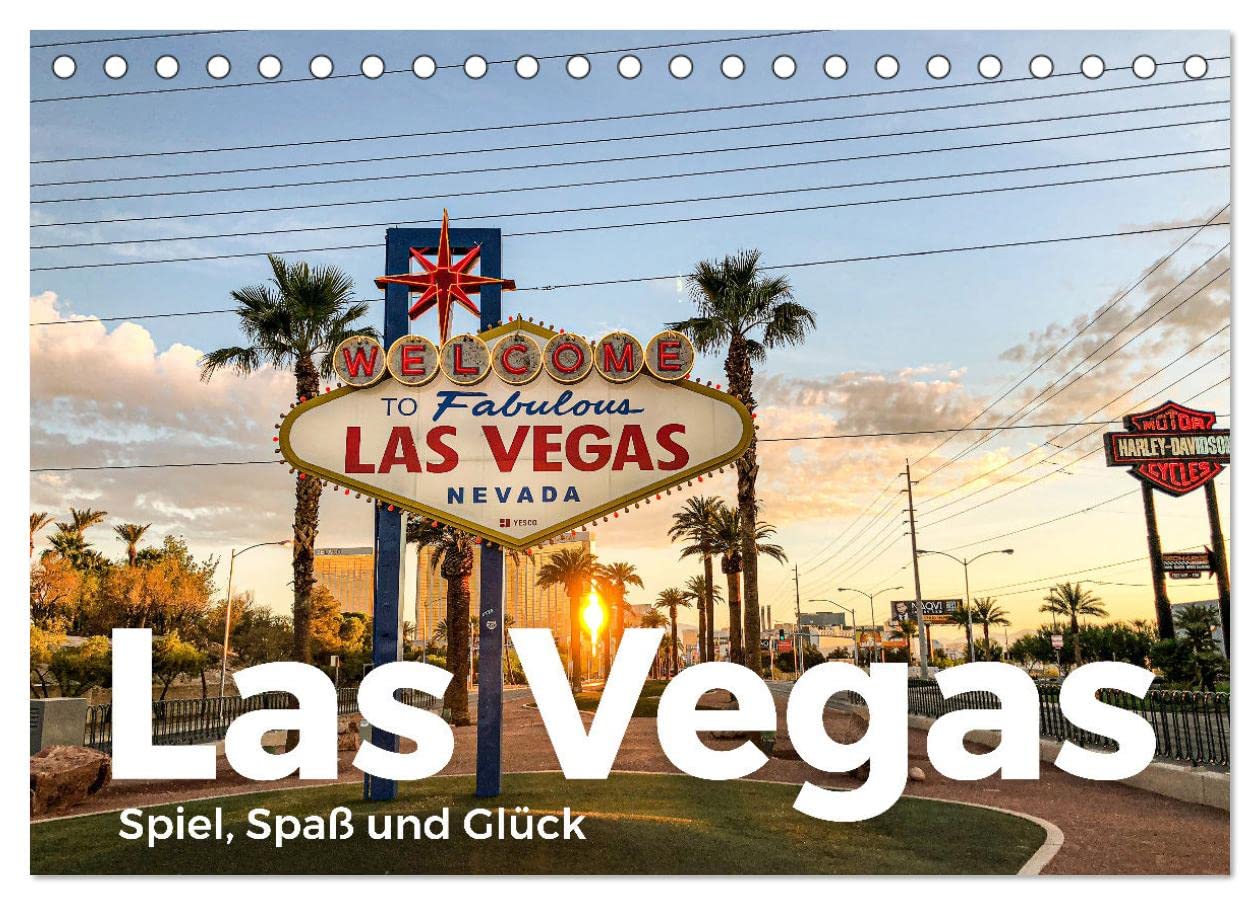Las Vegas - Spiel, Spaß und Glück (Tischkalender 2025 DIN A5 quer), CALVENDO Monatskalender Leisure, Home & Garden