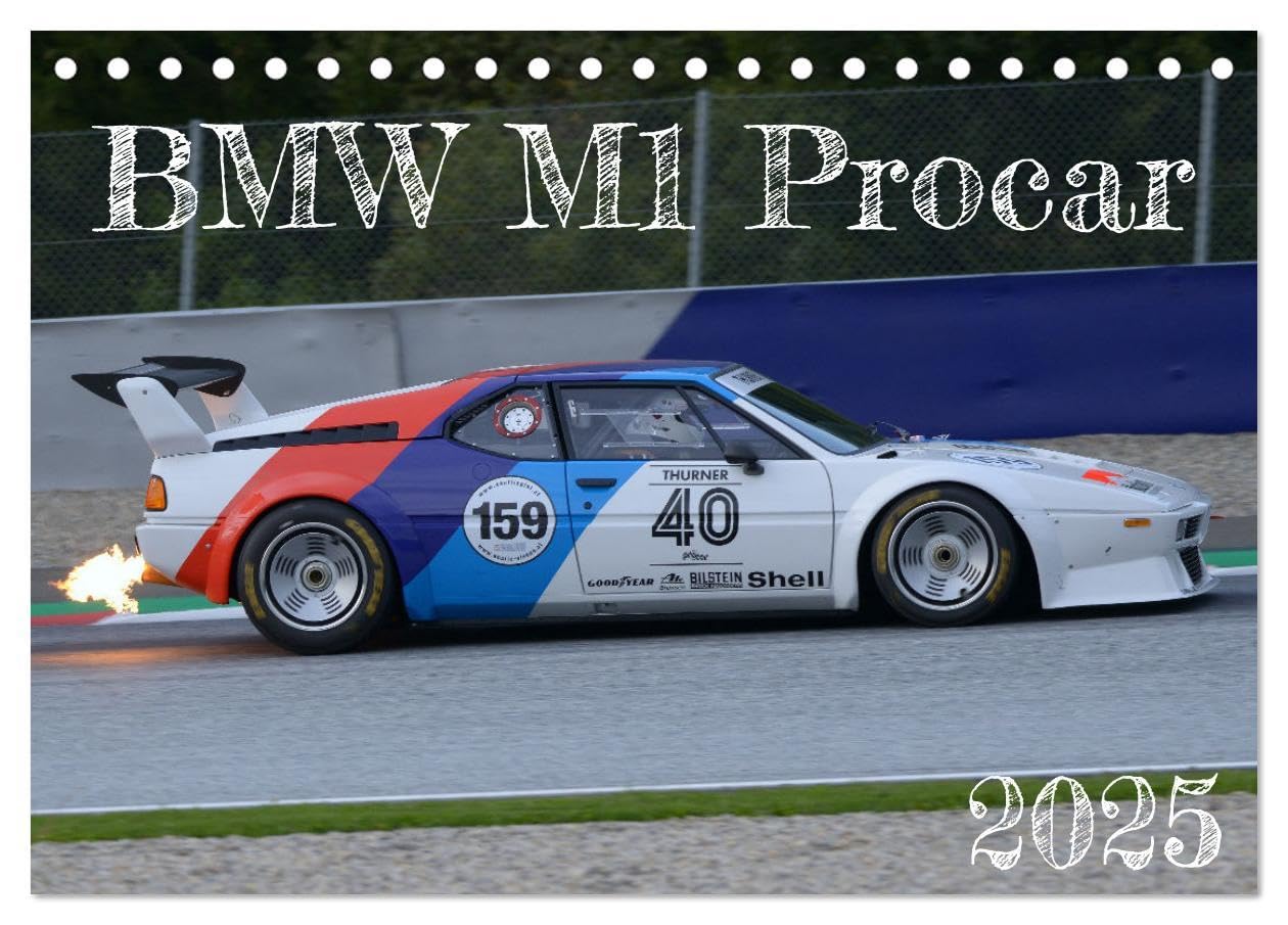 BMW M1 Procar (Tischkalender 2025 DIN A5 quer), CALVENDO Monatskalender: Rennautolegende BMW M1 Procar im Renneinsatz (CALVENDO Sport) Leisure & Fun