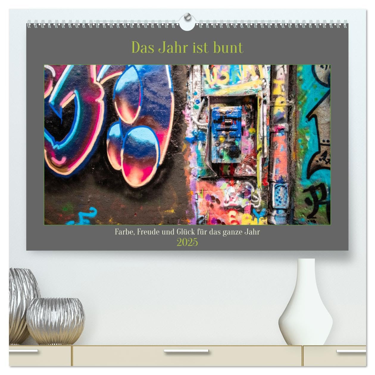 Das Jahr ist bunt. Farbe, Freude und Glück für das ganze Jahr. (hochwertiger Premium Wandkalender 2025 DIN A2 quer), Kunstdruck in Hochglanz: Bunte ... mit leuchtenden Farben (CALVENDO Spass) Leisure, Home & Garden