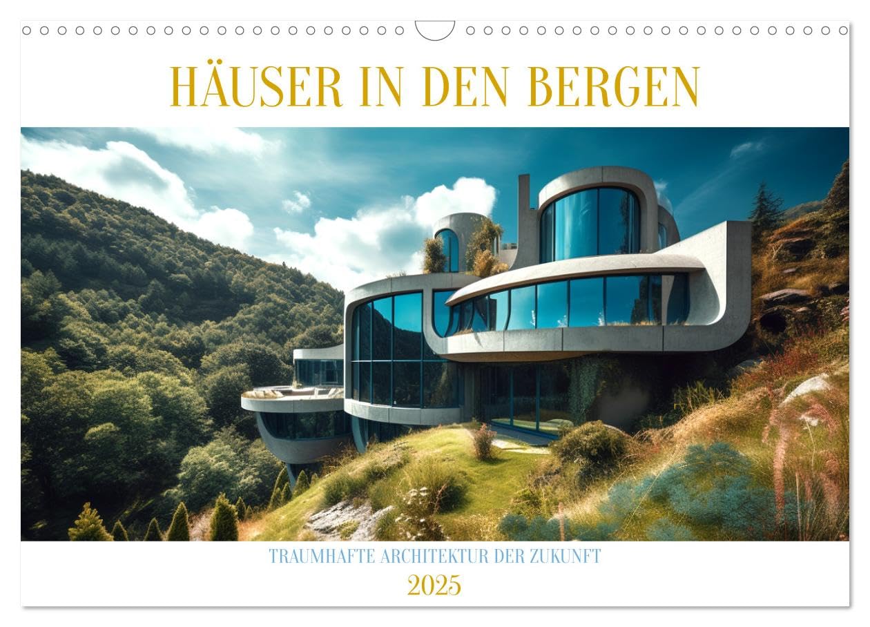 Häuser in den Bergen (Wandkalender 2025 DIN A3 quer), CALVENDO Monatskalender: Villen der Zukunft hoch oben (CALVENDO Orte) Film, Art & Culture