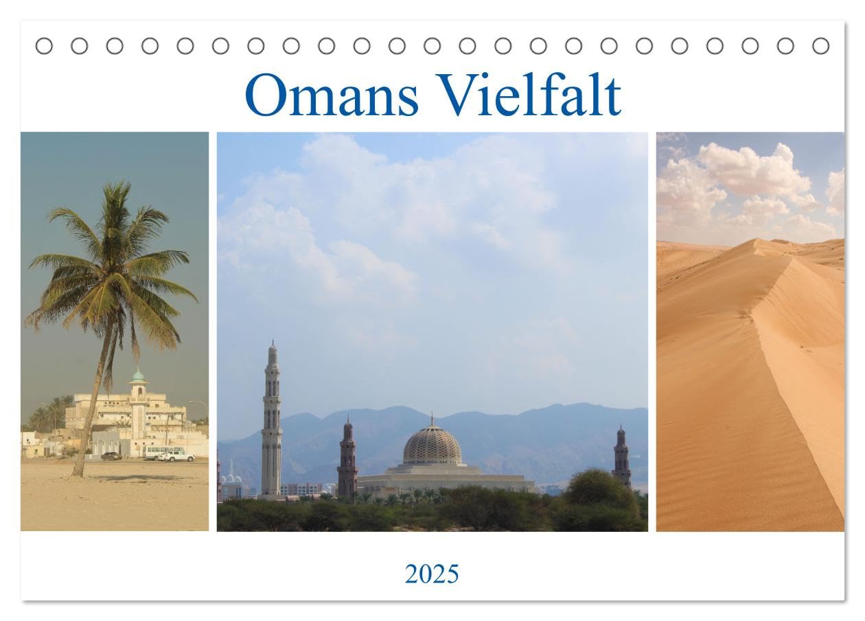 Omans Vielfalt (Tischkalender 2025 DIN A5 quer), CALVENDO Monatskalender: Von Sandbedeckten Wüsten zu hohen Berggketten, Omans Vielfalt (CALVENDO Orte) Leisure, Home & Garden