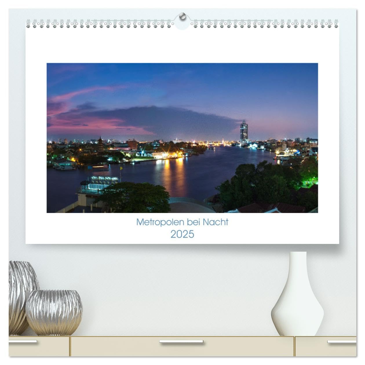 Metropolen bei Nacht (hochwertiger Premium Wandkalender 2025 DIN A2 quer), Kunstdruck in Hochglanz Photography