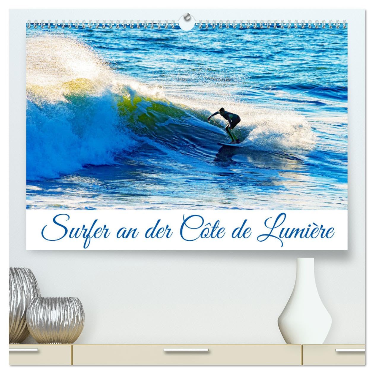 Surfer an der Côte de Lumière (hochwertiger Premium Wandkalender 2025 DIN A2 quer), Kunstdruck in Hochglanz: Wellenreiten an Frankreichs Atlantikküste (CALVENDO Sport) Leisure, Home & Garden