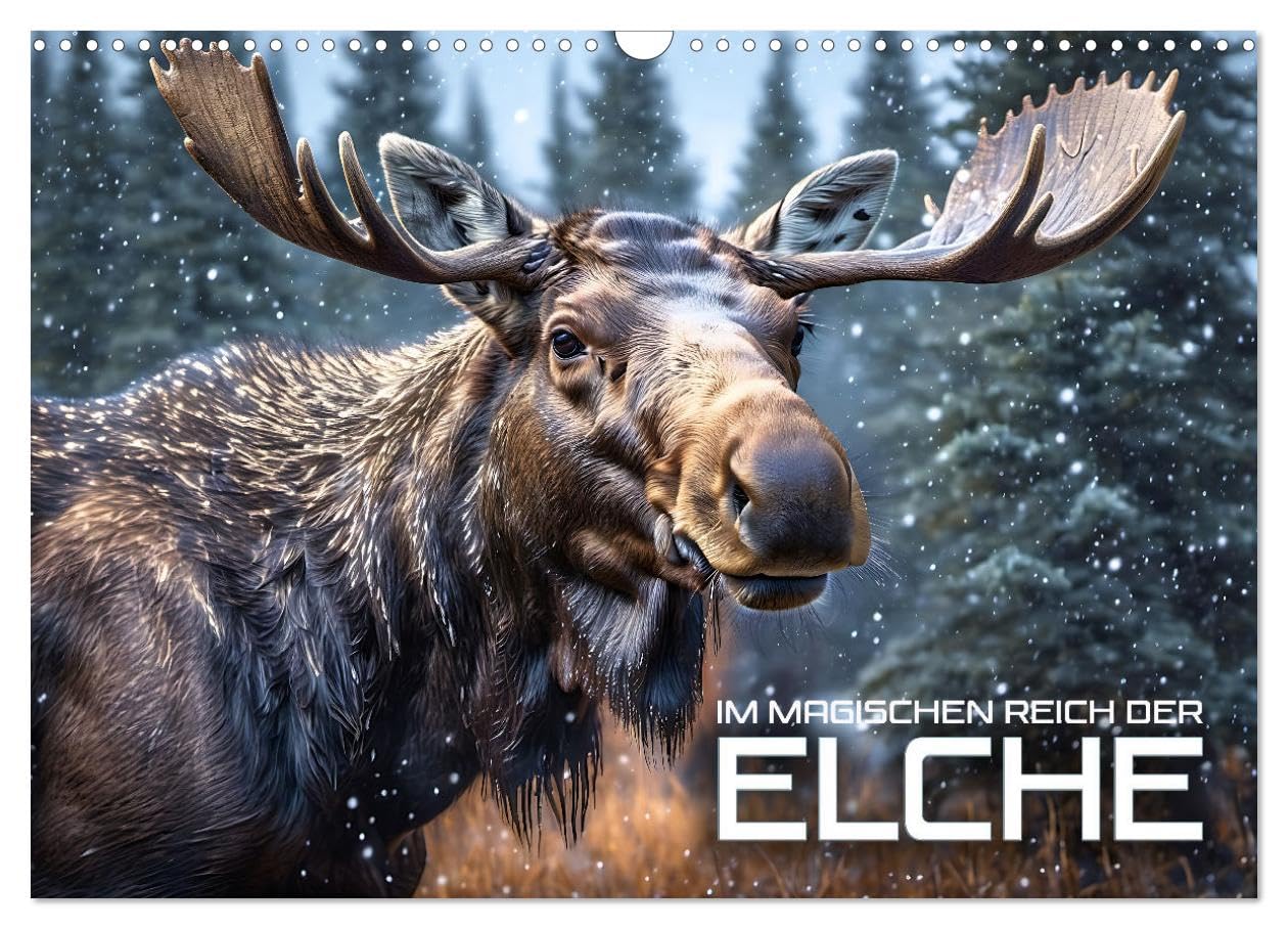 Im magischen Reich der Elche (Wandkalender 2025 DIN A3 quer), CALVENDO Monatskalender: Die majestätischen Wesen der nördlichen Wälder, aufgespürt mit künstlicher Intelligenz (CALVENDO Tiere) Film, Art & Culture