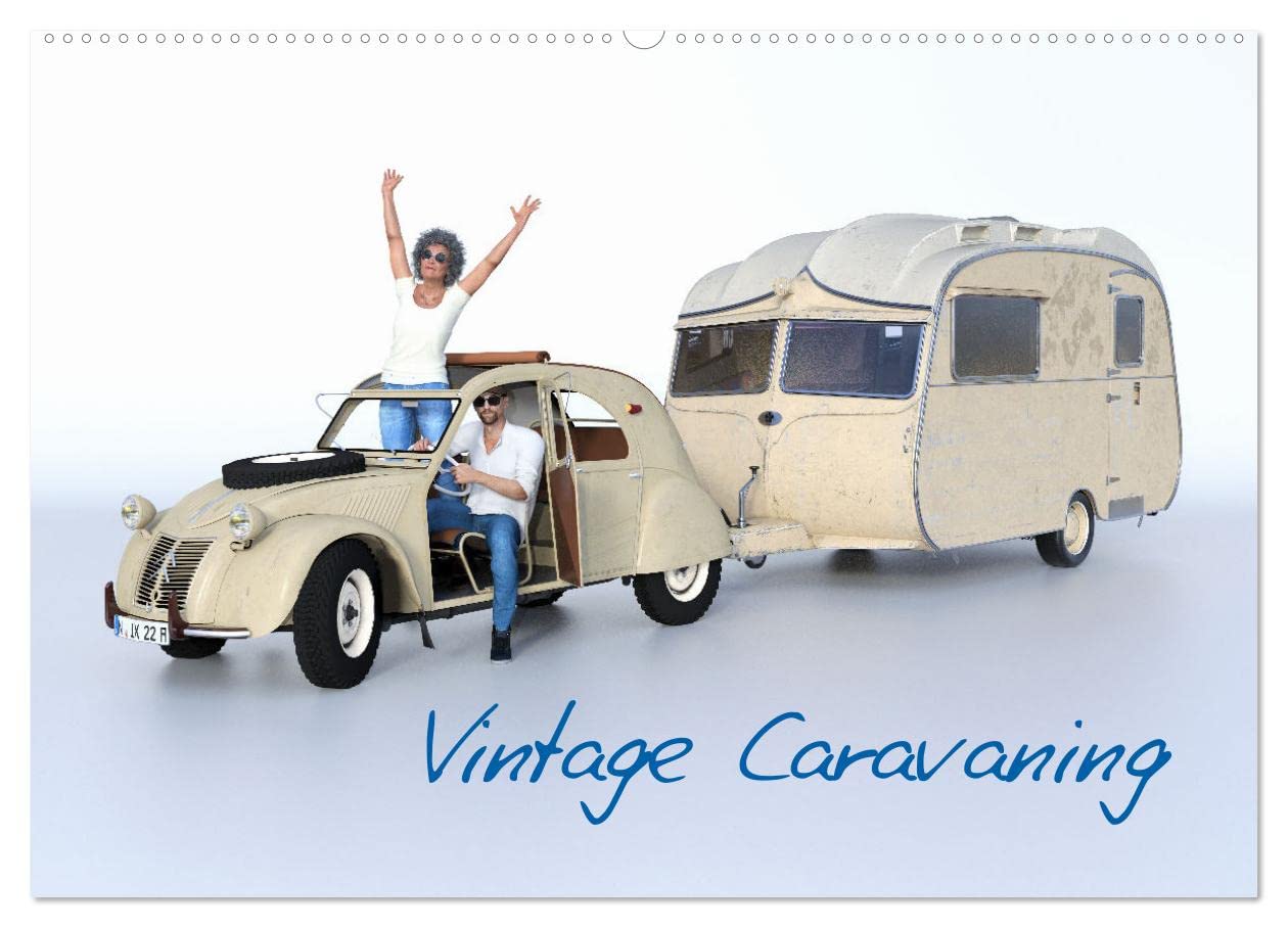 Vintage Caravaning (Wandkalender 2025 DIN A2 quer), CALVENDO Monatskalender: Never too old - im Oldtimergespann durch Südfrankreich (CALVENDO Mobilitaet) Leisure, Home & Garden