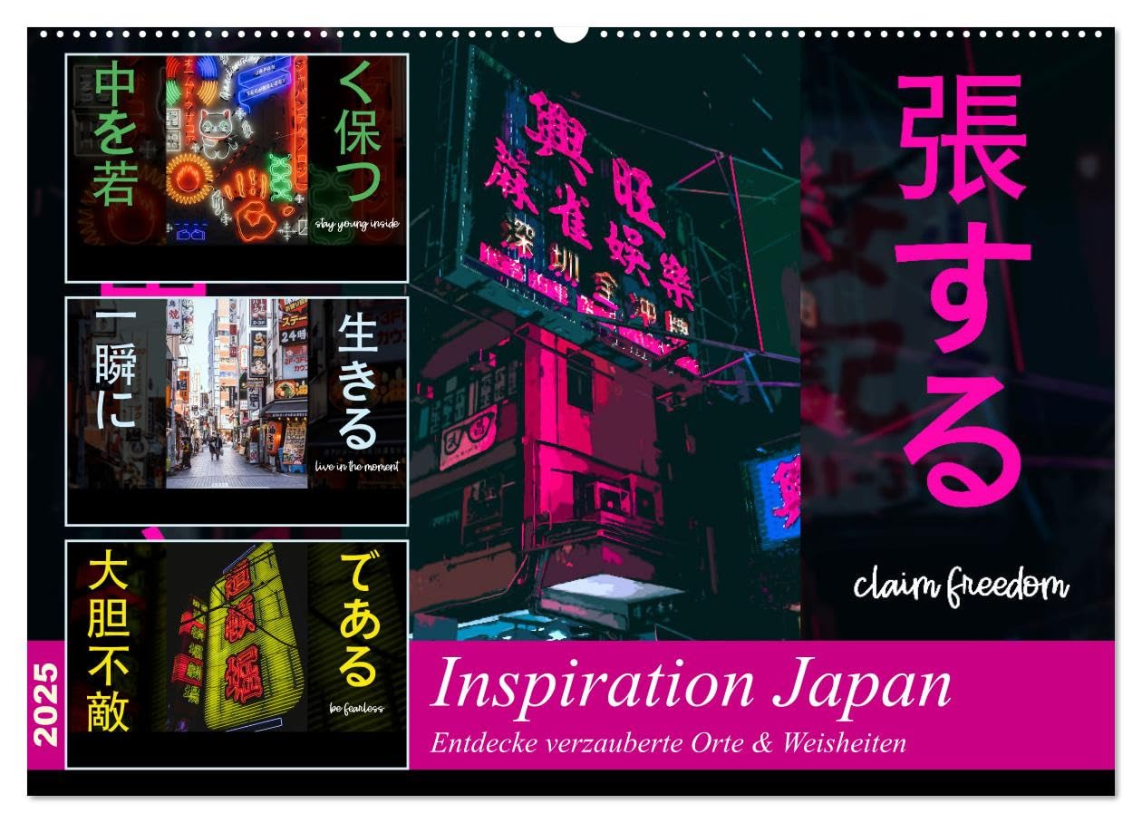 Inspiration Japan (Wandkalender 2025 DIN A2 quer), CALVENDO Monatskalender: Eine visuelle Reise an bekannte und unbekannte Orte im Land des Lächelns. (CALVENDO Orte) Leisure, Home & Garden