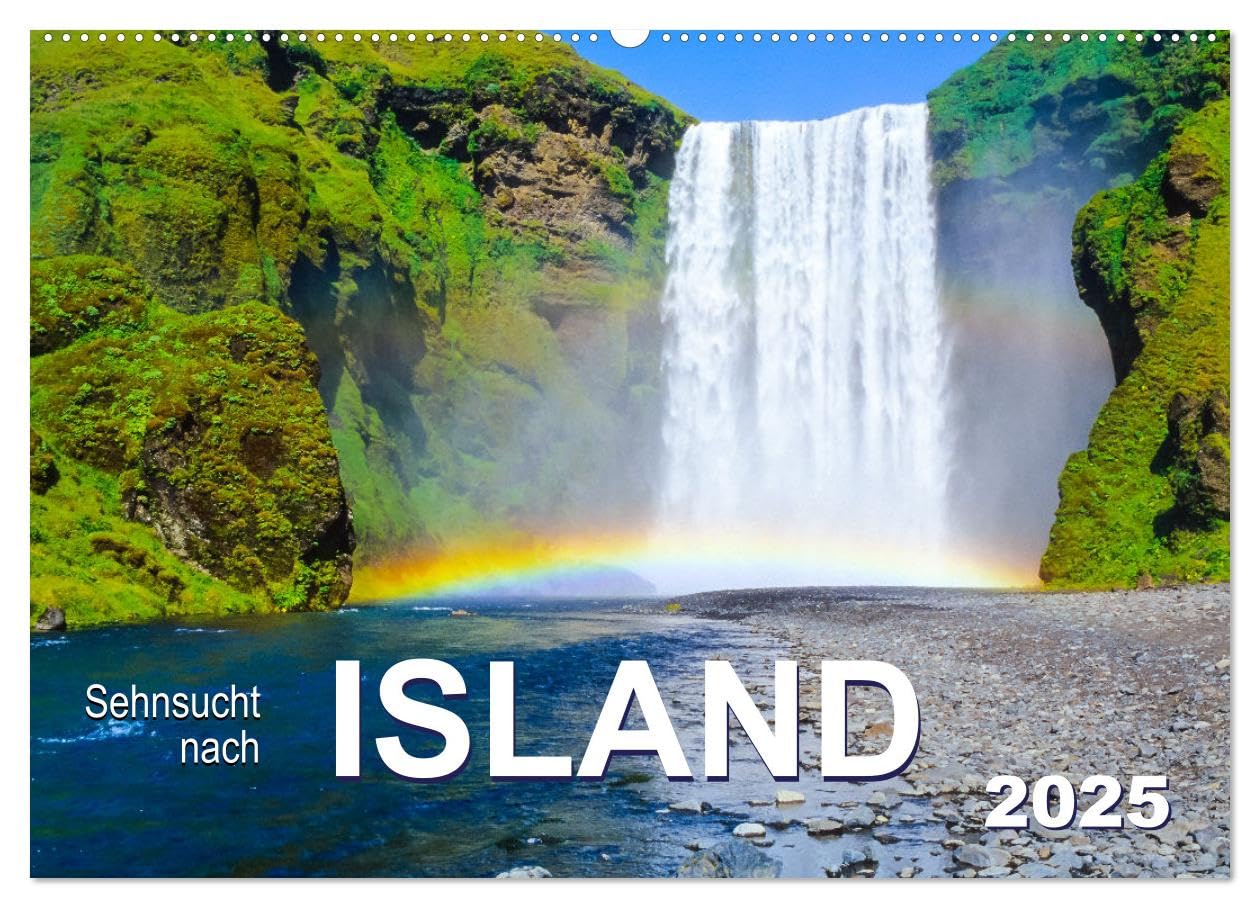 Sehnsucht nach Island (Wandkalender 2025 DIN A2 quer), CALVENDO Monatskalender: Inspirierende Bilder von der wundervollen Insel am Polarkreis (CALVENDO Natur) Leisure, Home & Garden