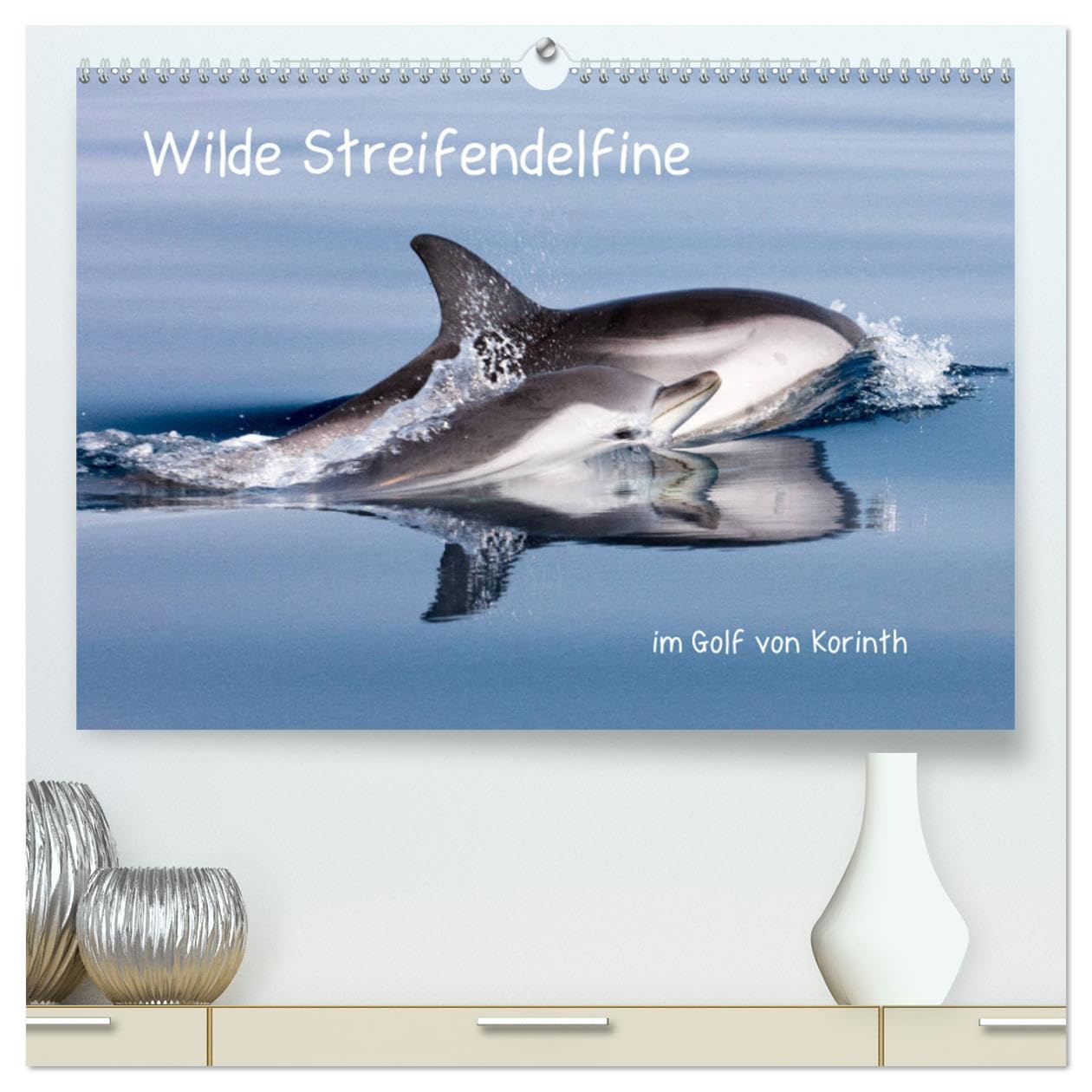 Wilde Streifendelfine im Golf von Korinth (hochwertiger Premium Wandkalender 2025 DIN A2 quer), Kunstdruck in Hochglanz: Mit Delfinen unter griechischer Sonne (CALVENDO Tiere) Natural Sciences