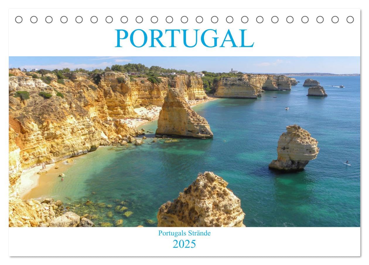 Portugal - Strände in Portugal (Tischkalender 2025 DIN A5 quer), CALVENDO Monatskalender: Der Kalender nimmt Sie mit auf eine Reise entlang der ... eindrucksvollsten Stränden. (CALVENDO Orte) Leisure, Home & Garden