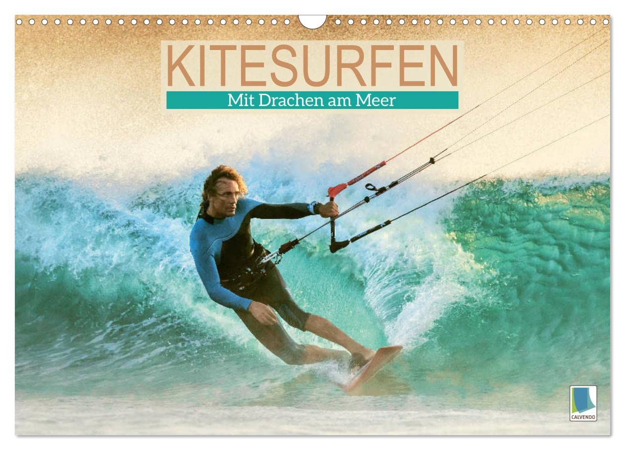 Kitesurfen: Mit Drachen am Meer (Wandkalender 2025 DIN A3 quer), CALVENDO Monatskalender: Mit dem Kiteboard surfen: Auf den Wellen fliegen (CALVENDO Sport) Leisure, Home & Garden