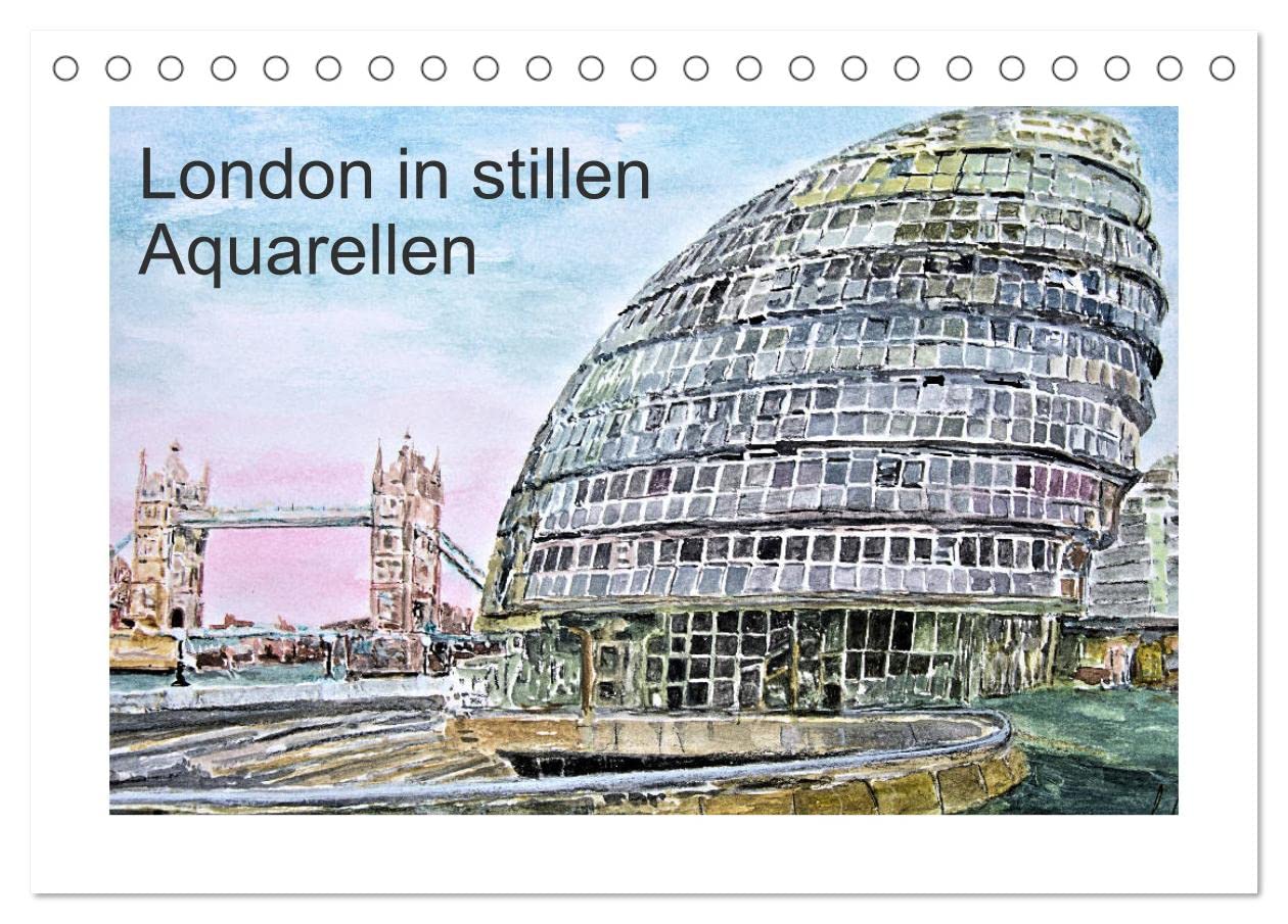 London in stillen Aquarellen (Tischkalender 2025 DIN A5 quer), CALVENDO Monatskalender: Londons zauberhafte Sehenswürdigkeiten (CALVENDO Orte) Film, Art & Culture