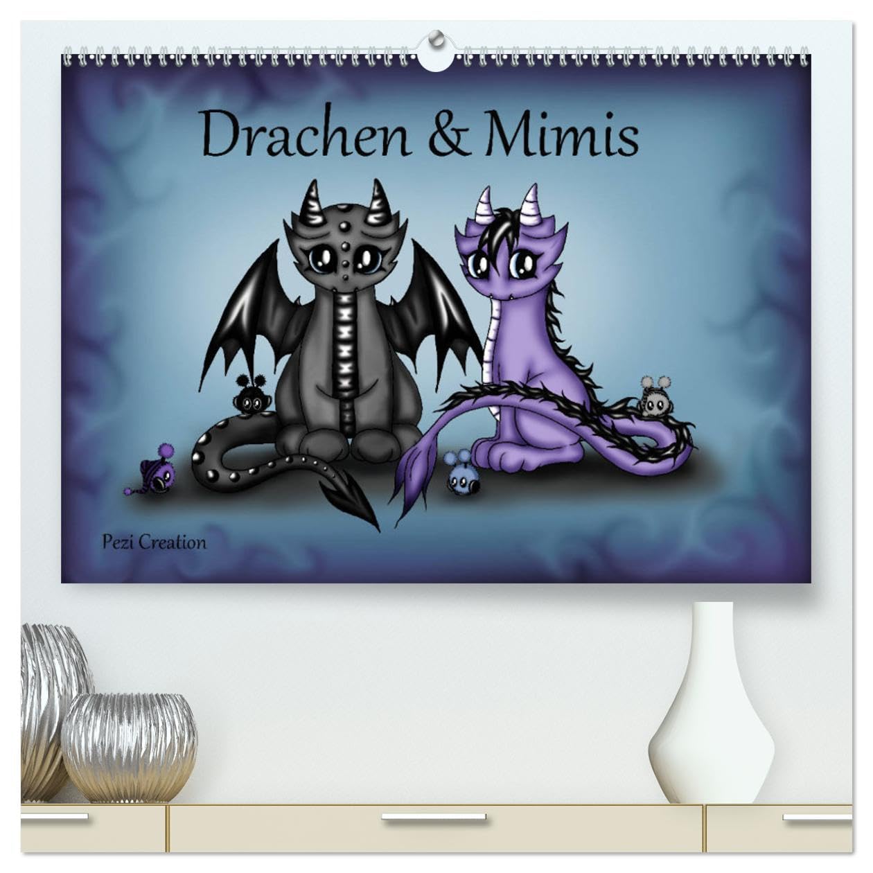 Drachen & Mimis (hochwertiger Premium Wandkalender 2025 DIN A2 quer), Kunstdruck in Hochglanz: Herzige Wesen aus dem Fantasiereich (CALVENDO Kunst) Contemporary literature Books