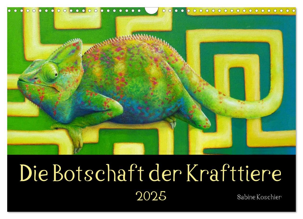 Die Botschaft der Krafttiere (Wandkalender 2025 DIN A3 quer), CALVENDO Monatskalender: Liebevoll gemalte Krafttier Porträts der Künstlerin Sabine Koschier (CALVENDO Tiere) Natural Sciences