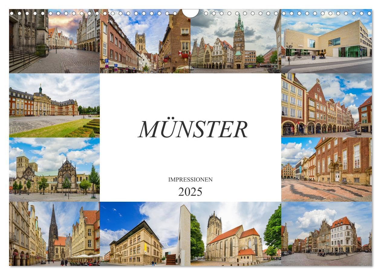 Münster Impressionen (Wandkalender 2025 DIN A3 quer), CALVENDO Monatskalender: Einmalig wunderschöne Bilder der Stadt Münster (CALVENDO Orte) Business & Technology