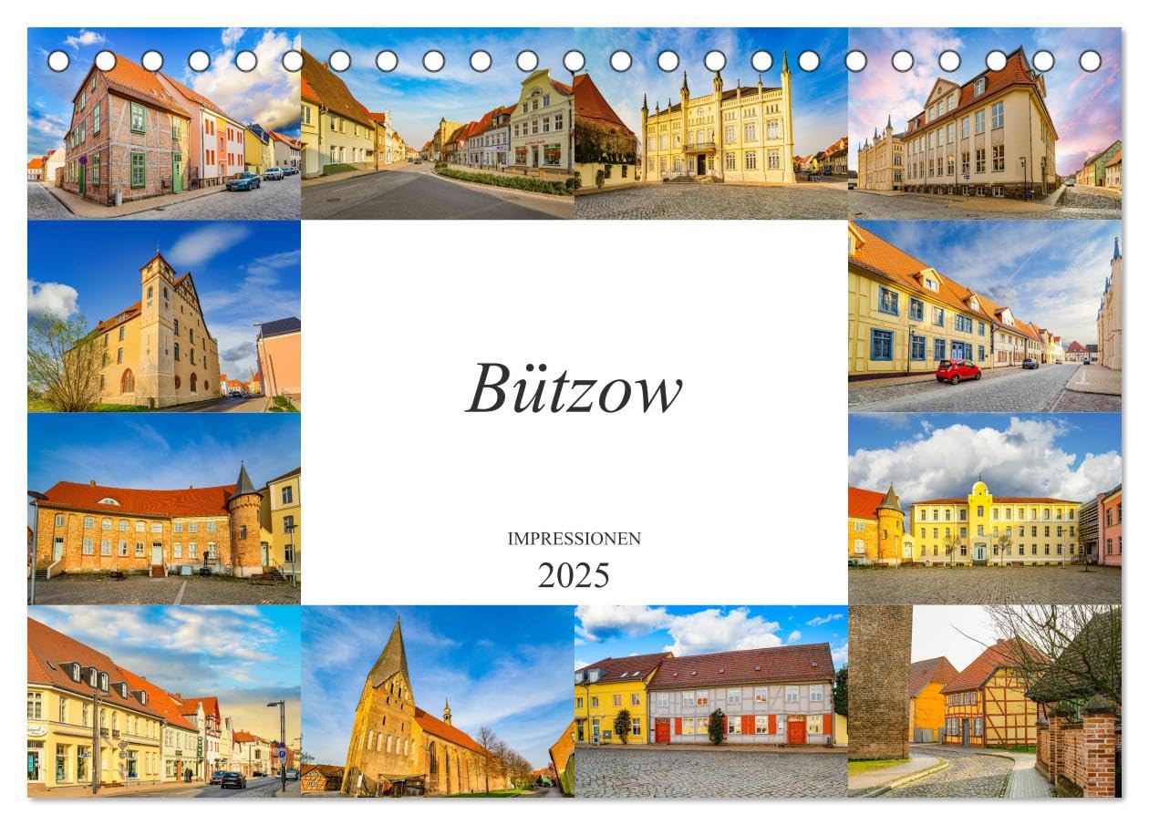 Bützow Impressionen (Tischkalender 2025 DIN A5 quer), CALVENDO Monatskalender Business & Technology