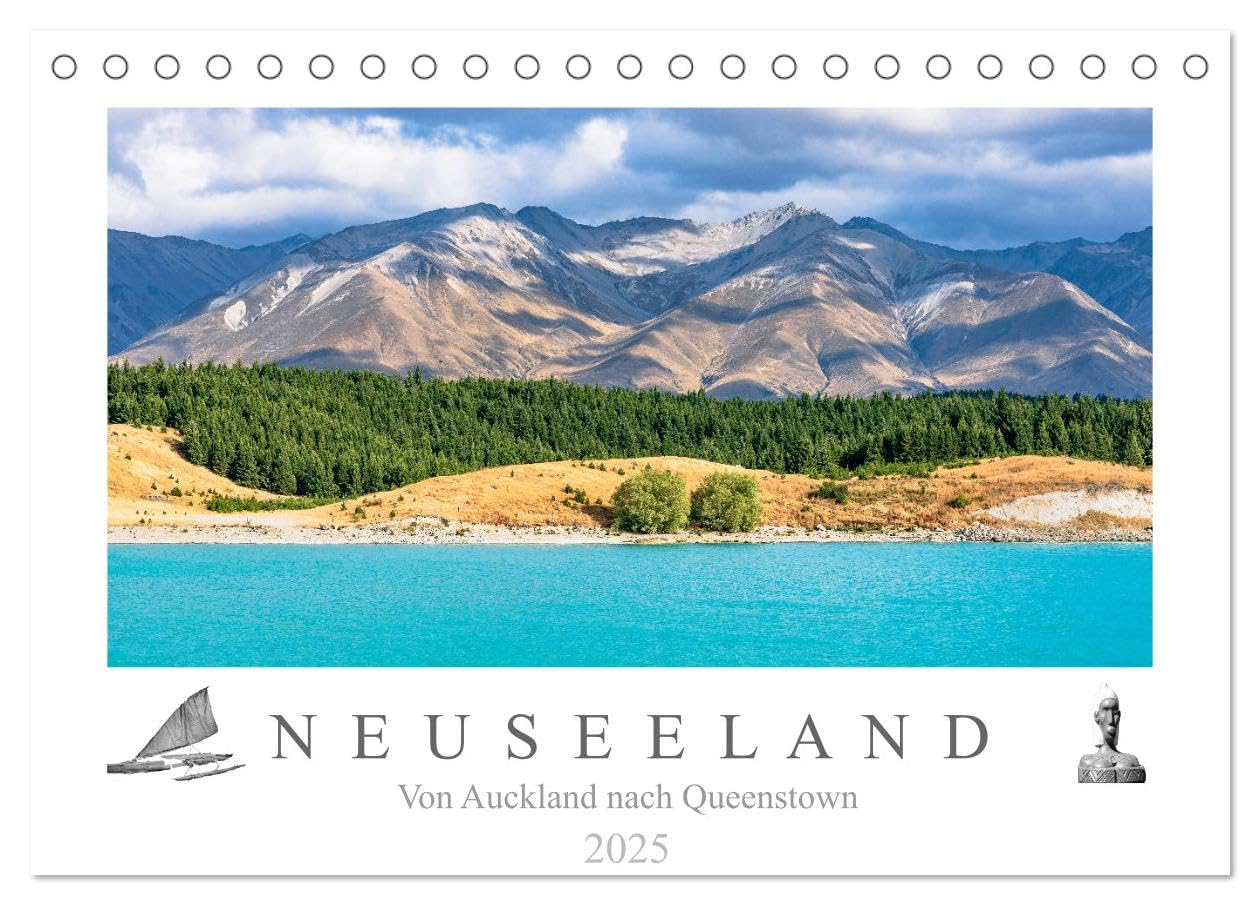 Neuseeland - Von Auckland nach Queenstown (Tischkalender 2025 DIN A5 quer), CALVENDO Monatskalender: Traumhafte Landschaften vom schönsten Ende der Welt. (CALVENDO Orte) Leisure, Home & Garden
