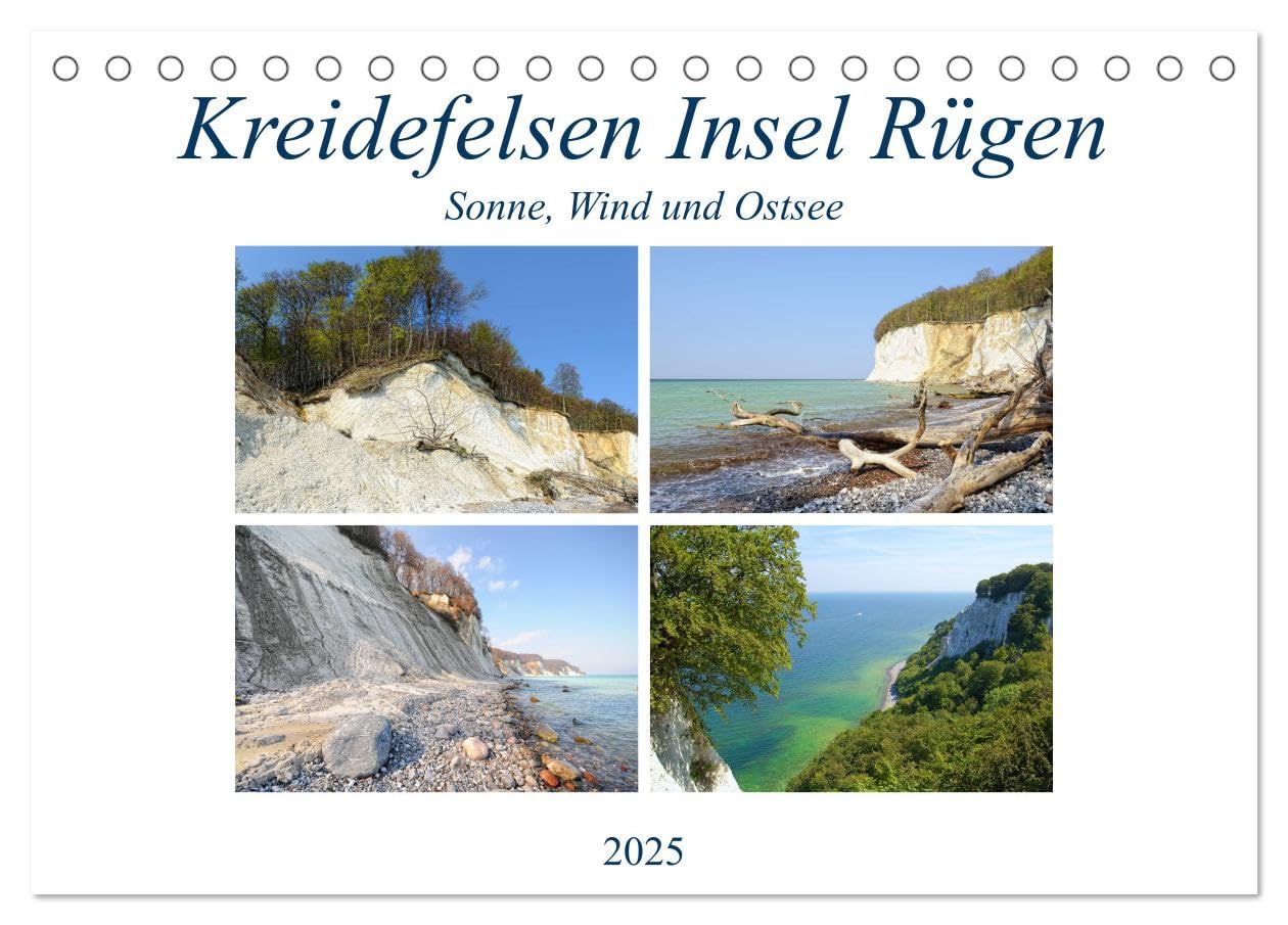 Kreidefelsen Insel Rügen - Sonne, Wind und Ostsee (Tischkalender 2025 DIN A5 quer), CALVENDO Monatskalender Social Sciences