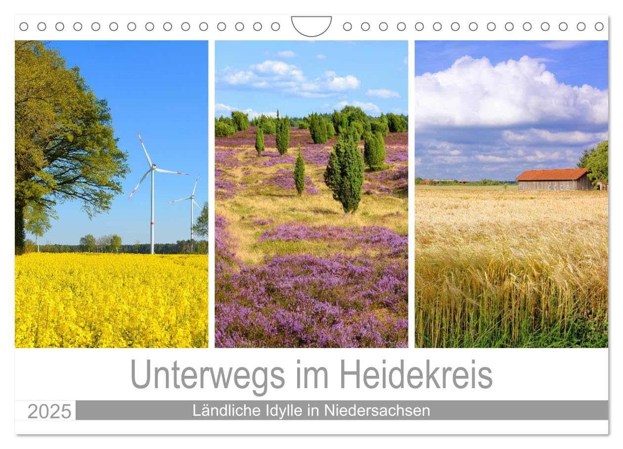 Unterwegs im Heidekreis (Wandkalender 2025 DIN A4 quer), CALVENDO Monatskalender: Idyllische Impressionen aus einer ländlichen Region in Niedersachsen (CALVENDO Natur) Leisure, Home & Garden