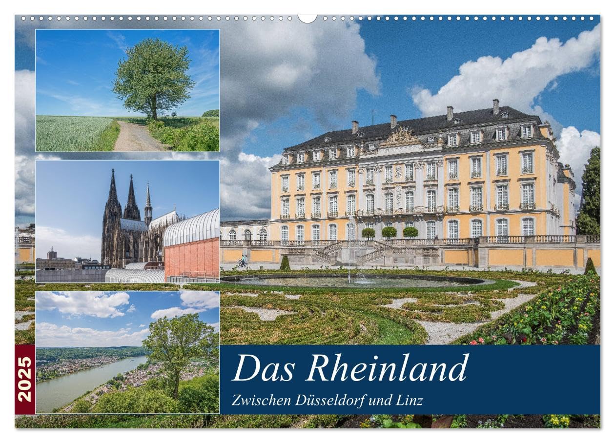 Das Rheinland - Zwischen Düsseldorf und Linz (Wandkalender 2025 DIN A2 quer), CALVENDO Monatskalender Calendars