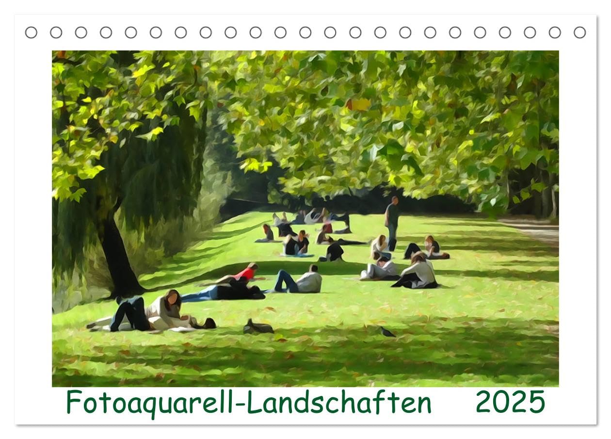 Fotoaquarell-Landschaften. (Tischkalender 2025 DIN A5 quer), CALVENDO Monatskalender: Deutsche Landschaften in Fotoaquarell-Technik. (CALVENDO Kunst) Film, Art & Culture