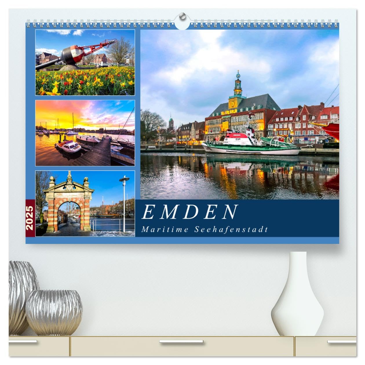 EMDEN maritime Seehafenstadt (hochwertiger Premium Wandkalender 2025 DIN A2 quer), Kunstdruck in Hochglanz: Malerische und außergewöhnliche Stadtansichten (CALVENDO Orte) Social Sciences