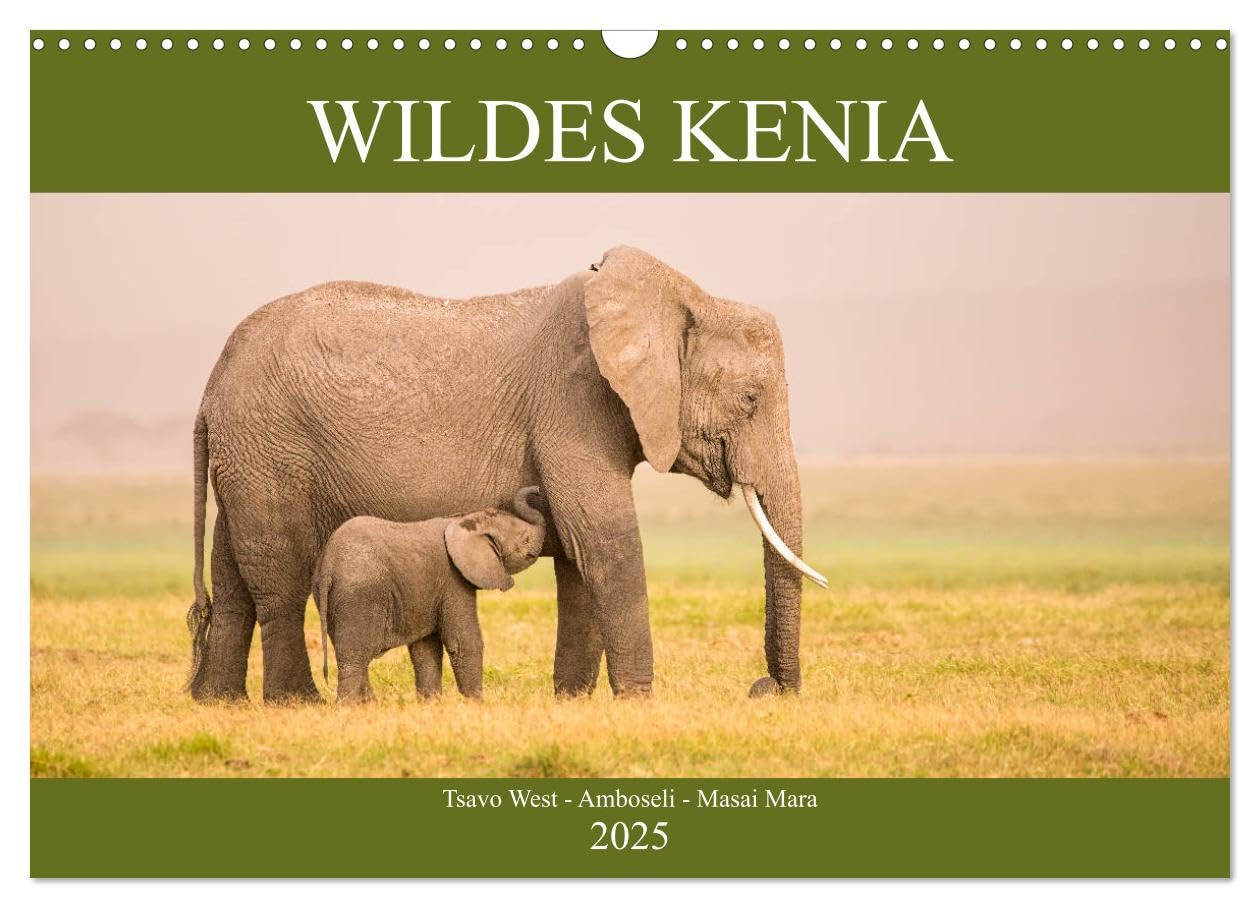 Wildes Kenia (Wandkalender 2025 DIN A3 quer), CALVENDO Monatskalender: Aus dem Leben der Tiere in der afrikanischen Wildnis (CALVENDO Tiere) Natural Sciences