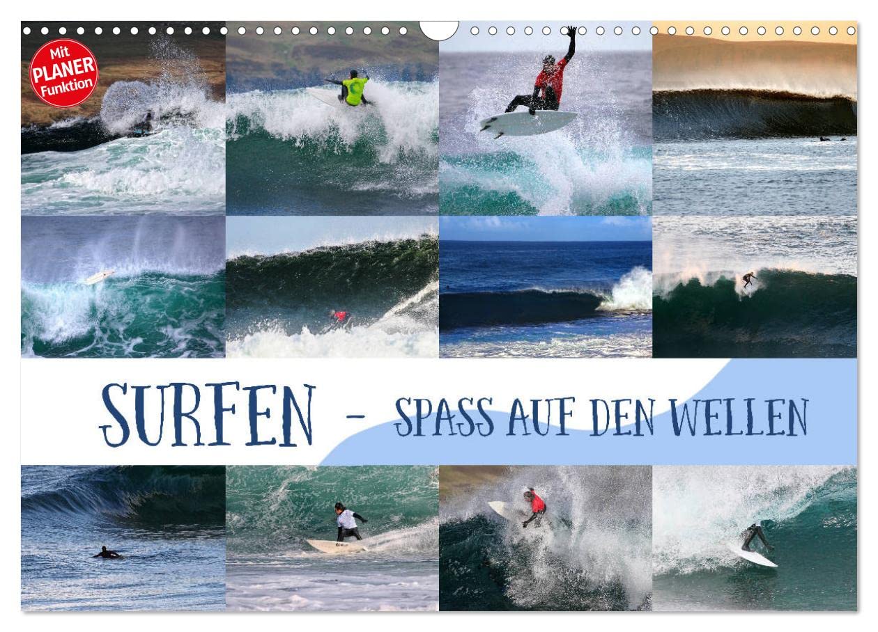 Surfen - Spaß auf den Wellen (Wandkalender 2025 DIN A3 quer), CALVENDO Monatskalender: Surf-Spaß für zuhause (CALVENDO Sport) Leisure, Home & Garden