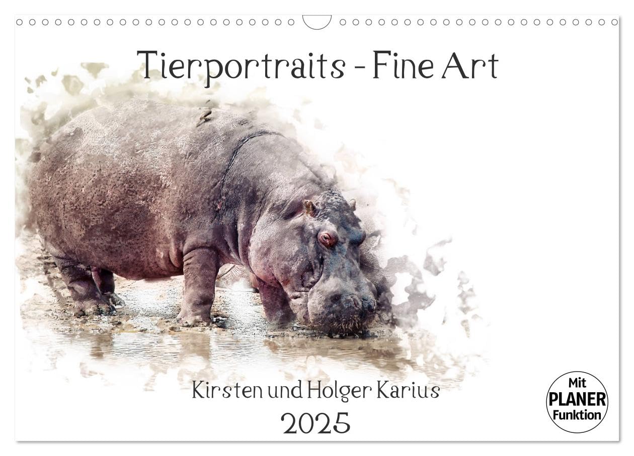 Tierportraits - Fine Art (Wandkalender 2025 DIN A3 quer), CALVENDO Monatskalender: Zwölf ausgesuchte Fine Art Tierportraits in einem Kalender ... Holger und Kirsten Karius. (CALVENDO Tiere) Photography