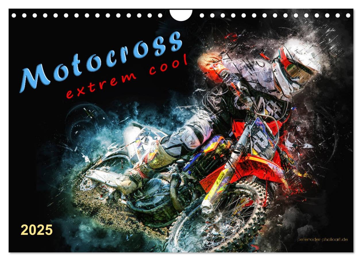 Motocross - extrem cool (Wandkalender 2025 DIN A4 quer), CALVENDO Monatskalender: Motocross, faszinierender Extremsport mit spektakulären Sprüngen (CALVENDO Sport) Film, Art & Culture
