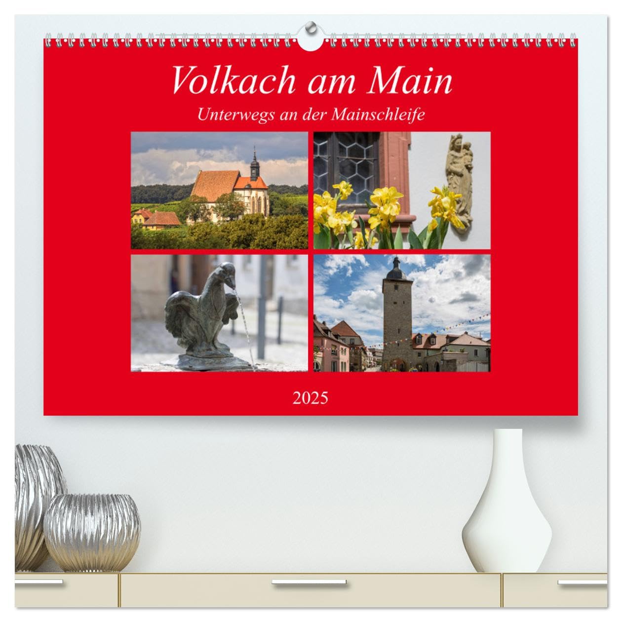 Volkach am Main (hochwertiger Premium Wandkalender 2025 DIN A2 quer), Kunstdruck in Hochglanz: Volkach ist eine gastliche Weinstadt mit Herz (CALVENDO Orte) Leisure, Home & Garden