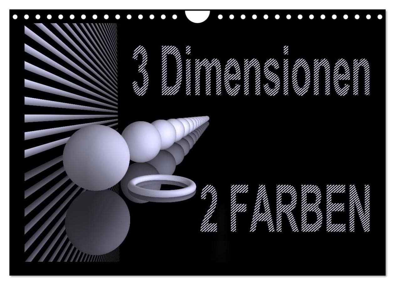 3 Dimensionen - 2 Farben (Wandkalender 2025 DIN A4 quer), CALVENDO Monatskalender: Dreidimensionale Flächen im OpArt-Design (CALVENDO Kunst) Film, Art & Culture
