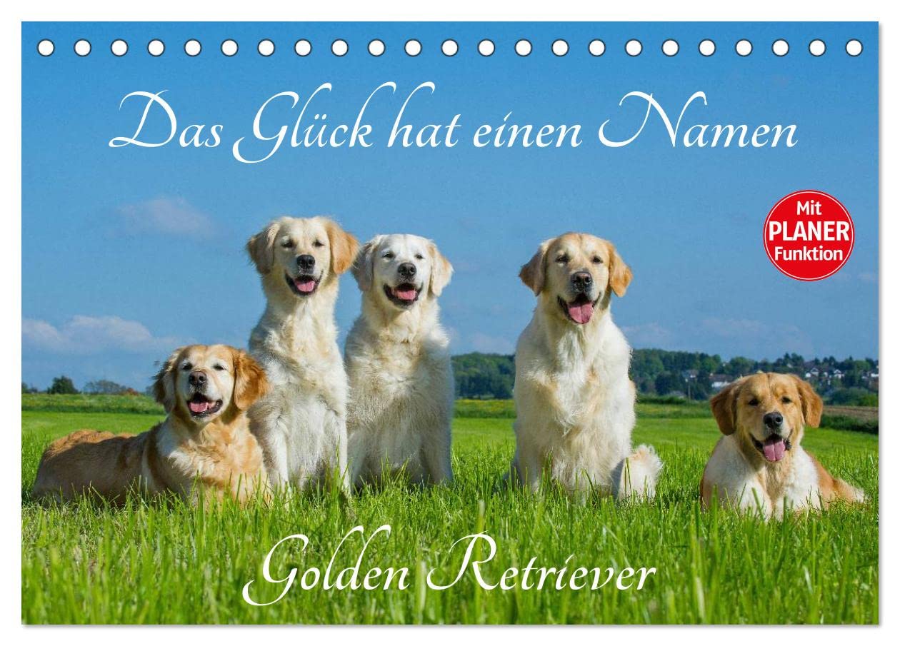Das Glück hat einen Namen - Golden Retriever (Tischkalender 2025 DIN A5 quer), CALVENDO Monatskalender: Eine der wohl schönsten und beliebtesten Hunderassen auf 13 wundervollen Fotos (CALVENDO Tiere) Natural Sciences