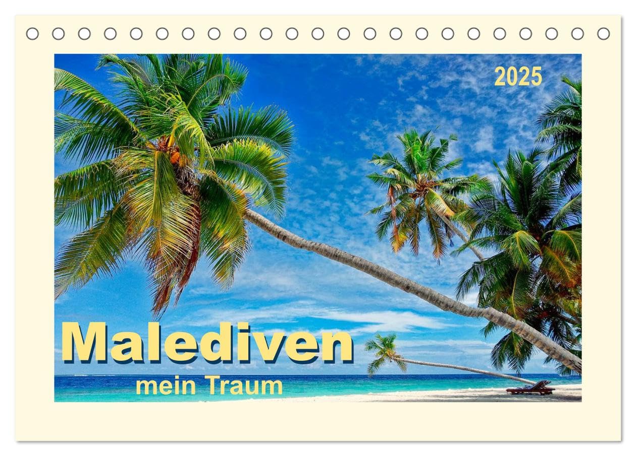 Malediven - mein Traum (Tischkalender 2025 DIN A5 quer), CALVENDO Monatskalender: Die Malediven - viele kleine Inseln im Indischen Ozean, traumhaft schön. (CALVENDO Natur) Living & Furnishing