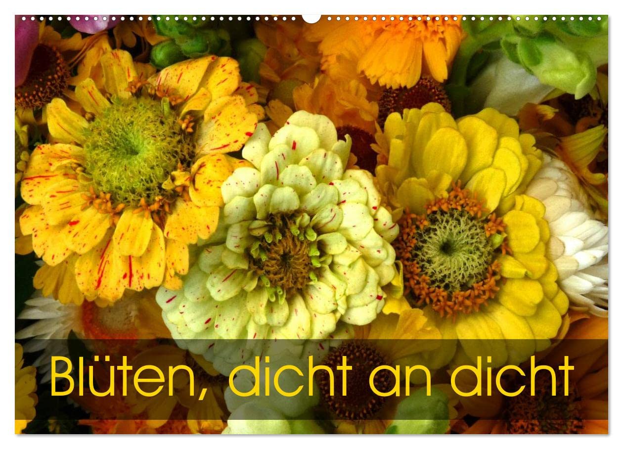 Blüten dicht an dicht (Wandkalender 2025 DIN A2 quer), CALVENDO Monatskalender: Ein kunterbunter blumiger Augenschmaus (CALVENDO Natur) Social Sciences
