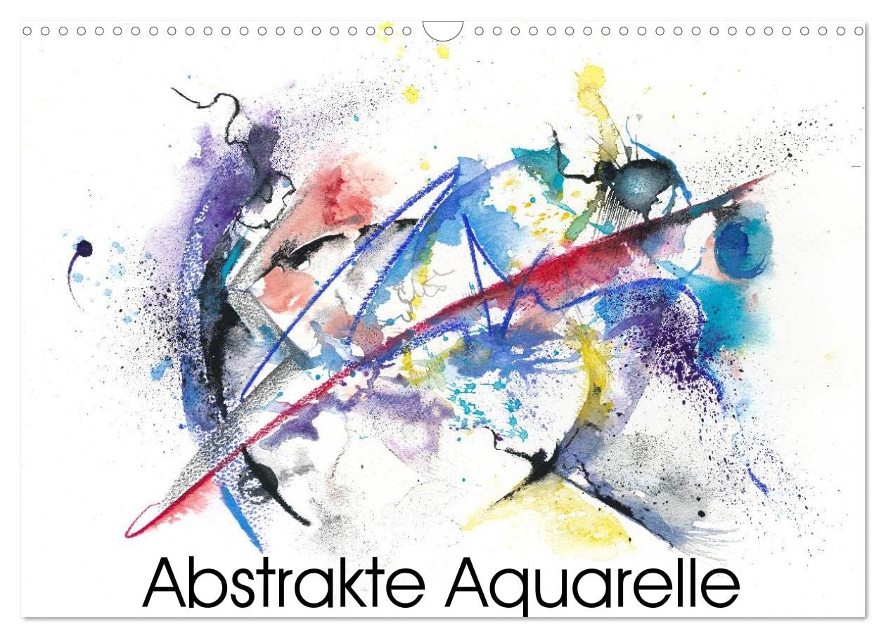 Abstrakte Aquarelle (Wandkalender 2025 DIN A3 quer), CALVENDO Monatskalender: Moderne Aquarelle mit Kreide und Tusche (CALVENDO Kunst) Film, Art & Culture