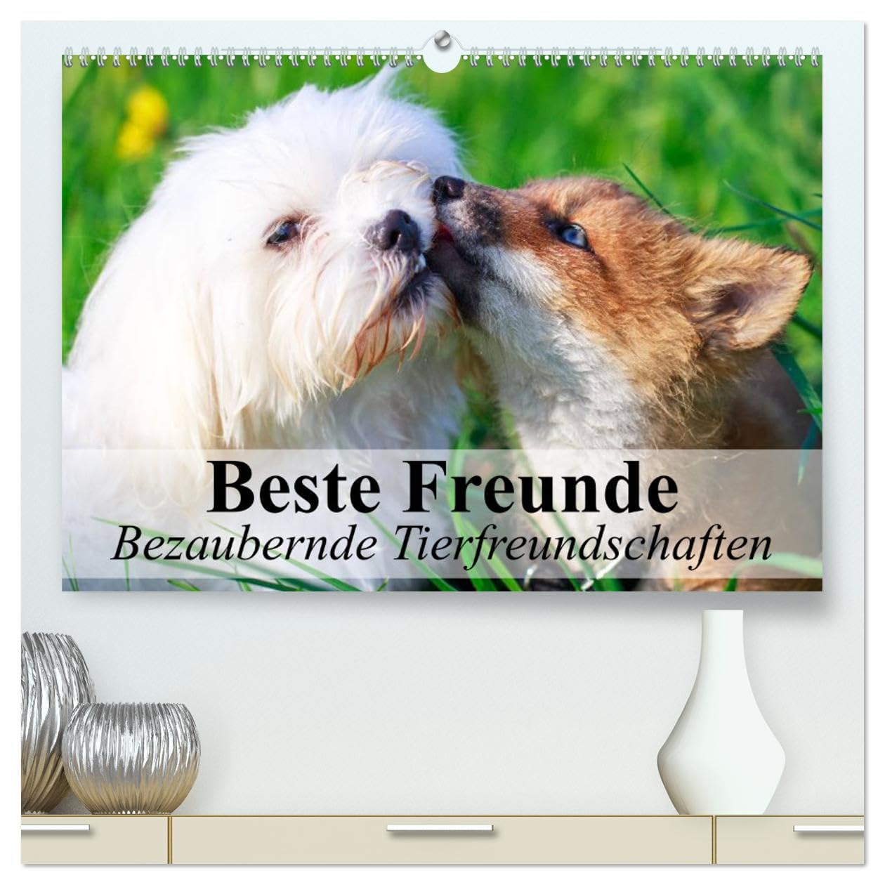 Beste Freunde - Bezaubernde Tierfreundschaften (hochwertiger Premium Wandkalender 2025 DIN A2 quer), Kunstdruck in Hochglanz: Besondere Tierfreundschaften in wunderschönen Bildern (CALVENDO Tiere) Living & Furnishing