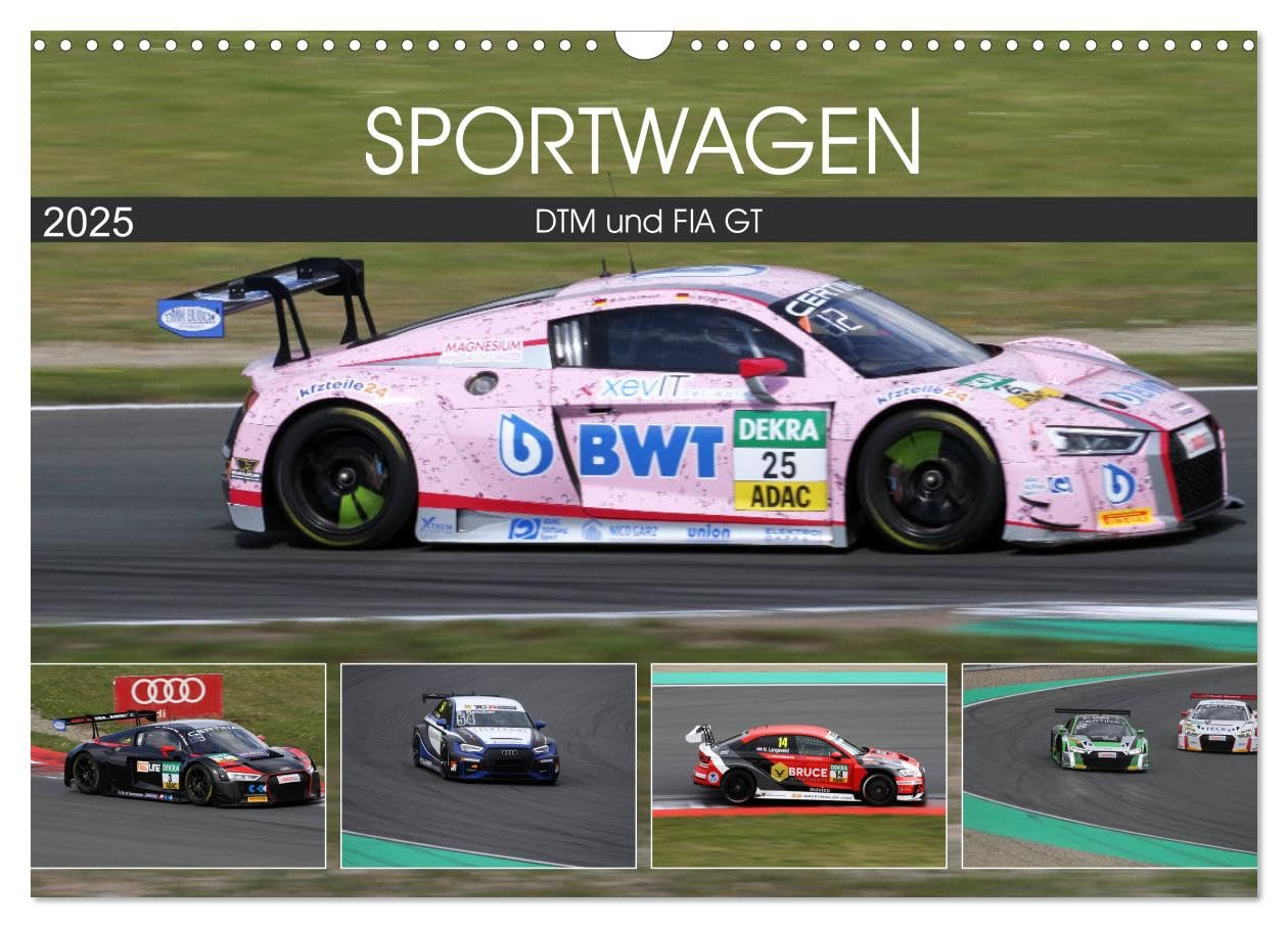 SPORTWAGEN DTM und FIA GT (Wandkalender 2025 DIN A3 quer), CALVENDO Monatskalender: Sportwagen der DTM in Zandvoort und der FIA GT in Oschersleben (CALVENDO Mobilitaet) Living & Furnishing