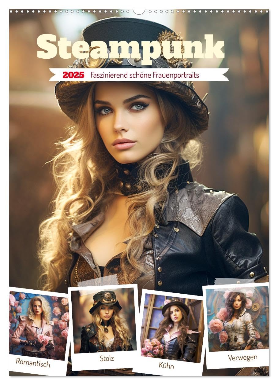 Steampunk. Faszinierend schöne Frauenportraits (Wandkalender 2025 DIN A2 hoch), CALVENDO Monatskalender: Die modische Welt der Steampunk-Schönheiten (CALVENDO Menschen) Social Sciences
