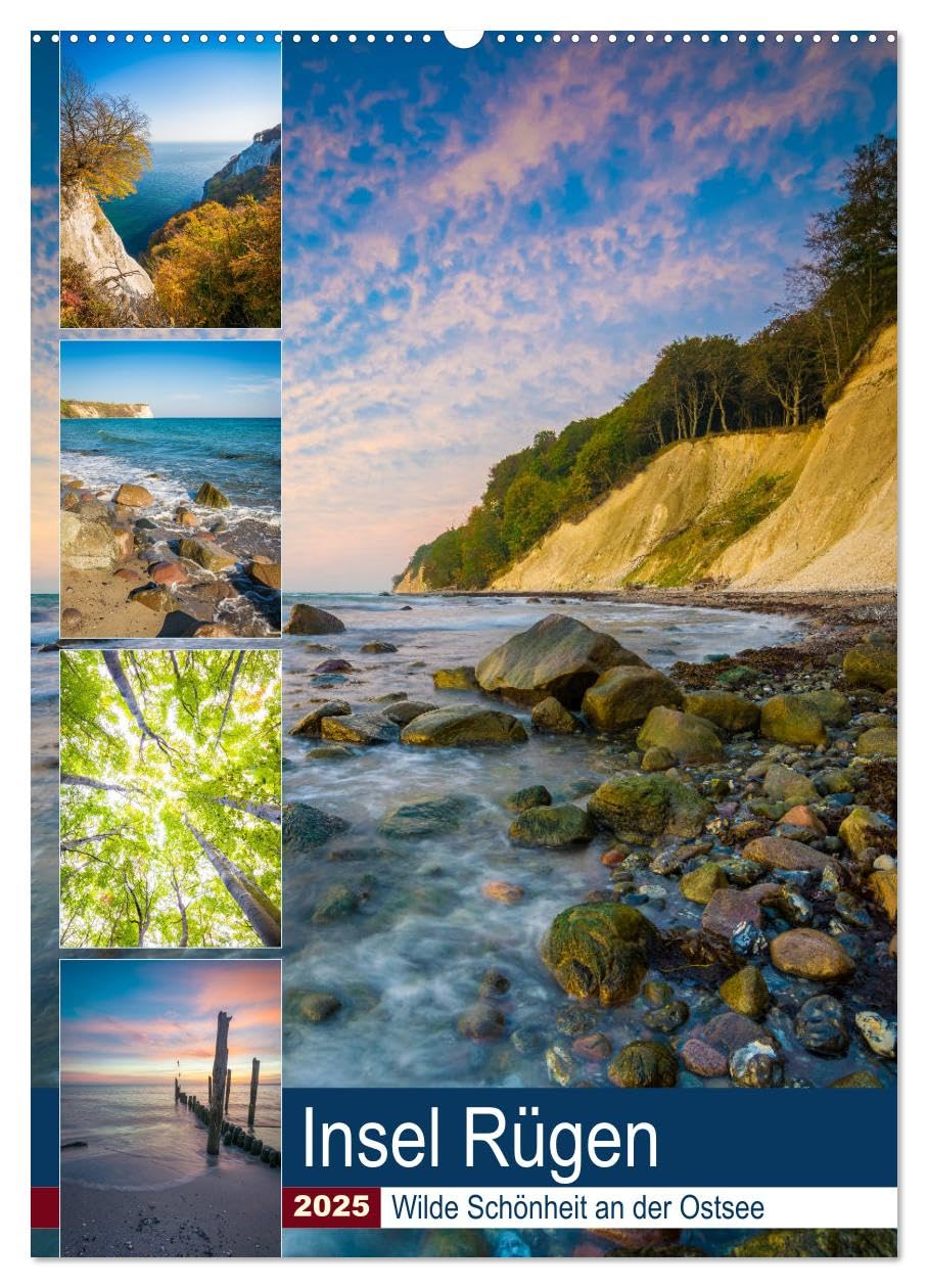 Insel Rügen - Wilde Schönheit an der Ostsee (Wandkalender 2025 DIN A2 hoch), CALVENDO Monatskalender: Die schönsten Ansichten der Insel im schönsten Licht (CALVENDO Orte) Calendars