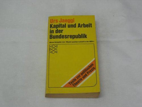 Kapital und Arbeit in der Bundesrepublik Social Sciences