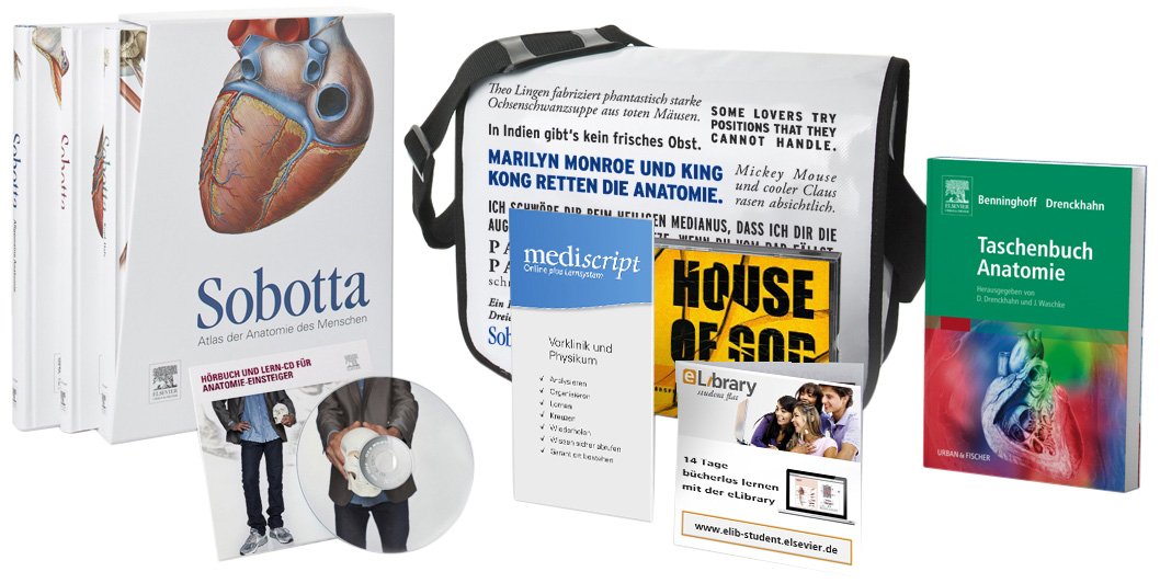 Sobotta Tasche 2012: Enth.: Sobotta, Atlas der Anatomie des Menschen, 3 Bde.; Tabellenheft; Benninghoff, Taschenbuch Anatomie. Zugang zur ... Sobotta Gratis-App Anatomie Medicine