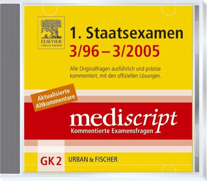 1. Staatsexamen 3/96-3/2005, 1 CD-ROM: Alle Originalfragen ausführlich und präzise kommentiert, mit den offiziellen Lösungen. Für Windows NT, 2000, XP. Aktualisierte Altkommentare Learning