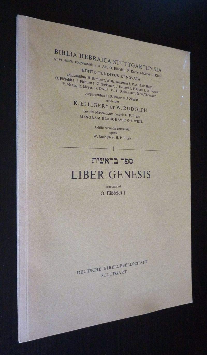 Biblia Hebraica Stuttgartensia. In Einzelheften / Liber Genesis Religion & Esotericism