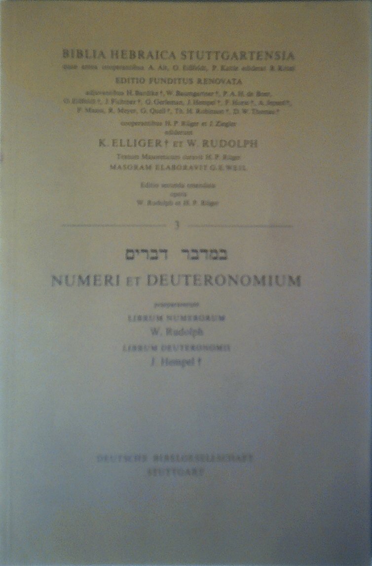 Biblia Hebraica Stuttgartensia. In Einzelheften / Numeri et Deuteronomium Religion & Esotericism