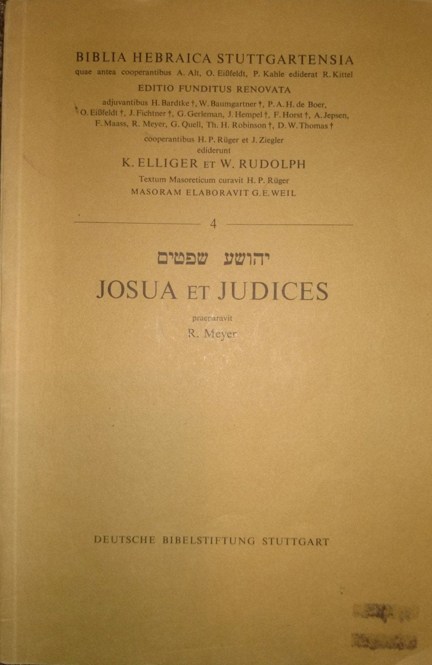 Biblia Hebraica Stuttgartensia. In Einzelheften / Libri Iosuae et Iudicum Religion & Esotericism