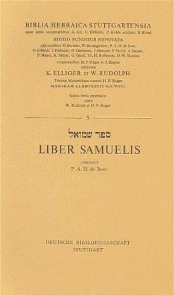 Biblia Hebraica Stuttgartensia. In Einzelheften / Liber Samuelis Religion & Esotericism