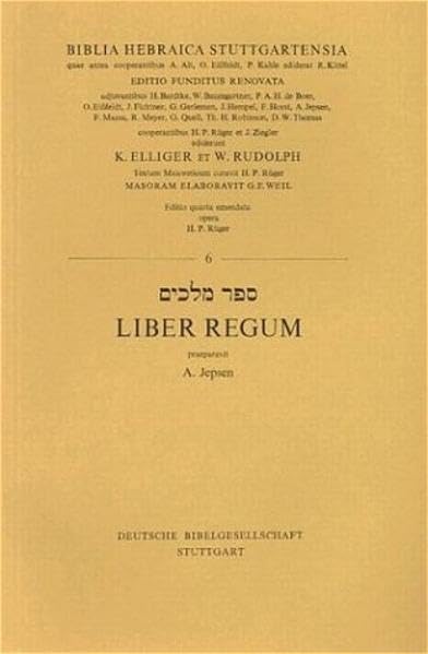 Biblia Hebraica Stuttgartensia. In Einzelheften / Liber Regum Religion & Esotericism