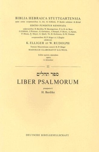 Biblia Hebraica Stuttgartensia. In Einzelheften / Liber Psalmorum Religion & Esotericism