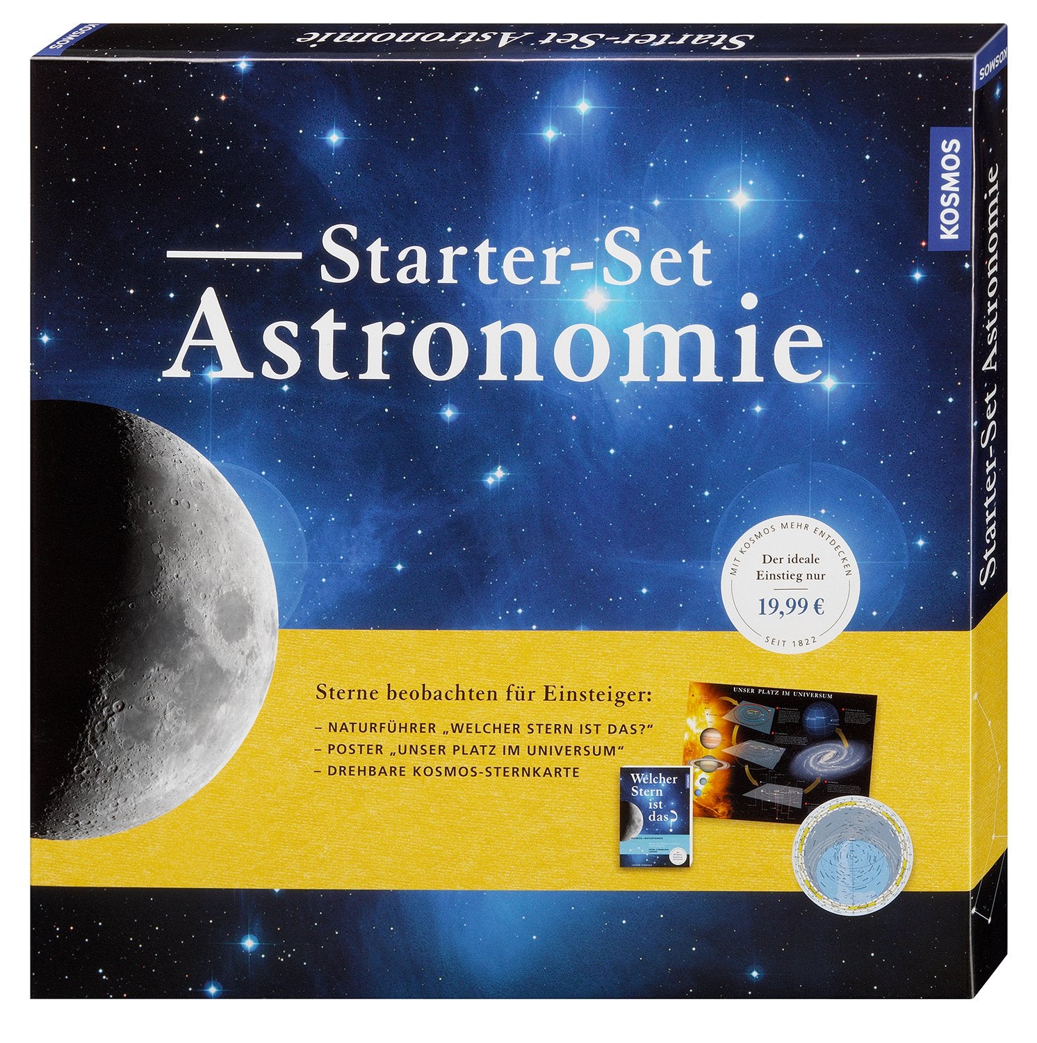 Kosmos Verlag Buch Starter-Set Astronomie: Sterne beobachten für Einsteiger: Naturführer "Welcher Stern ist das?", Poster "Unser Platz im Universum", Drehbare Kosmos-Sternkarte Leisure, Home & Garden
